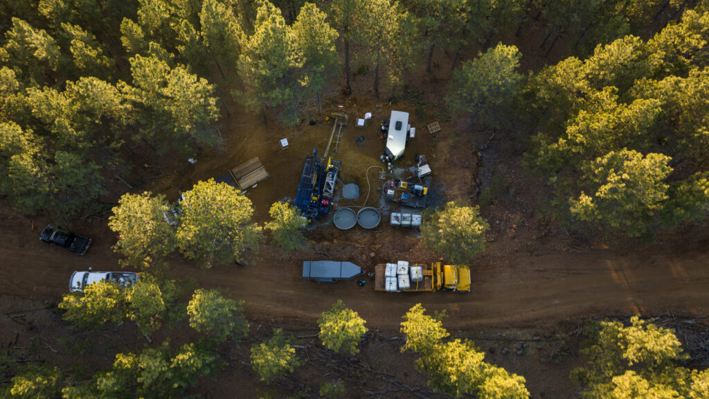 Aerial image of Diamond Core Exploration drill footprint