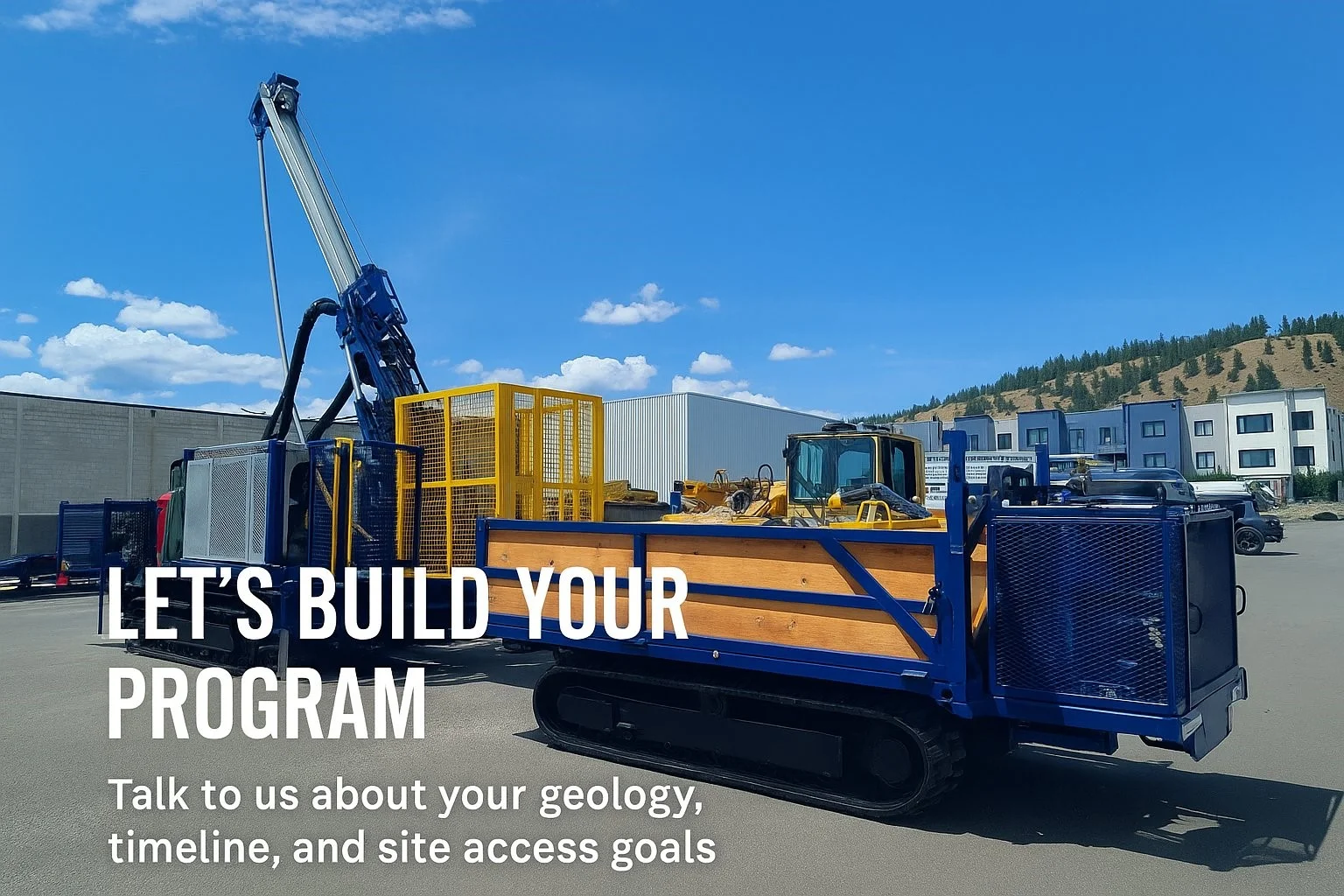 Track-mounted diamond core drill rig ready for deployment